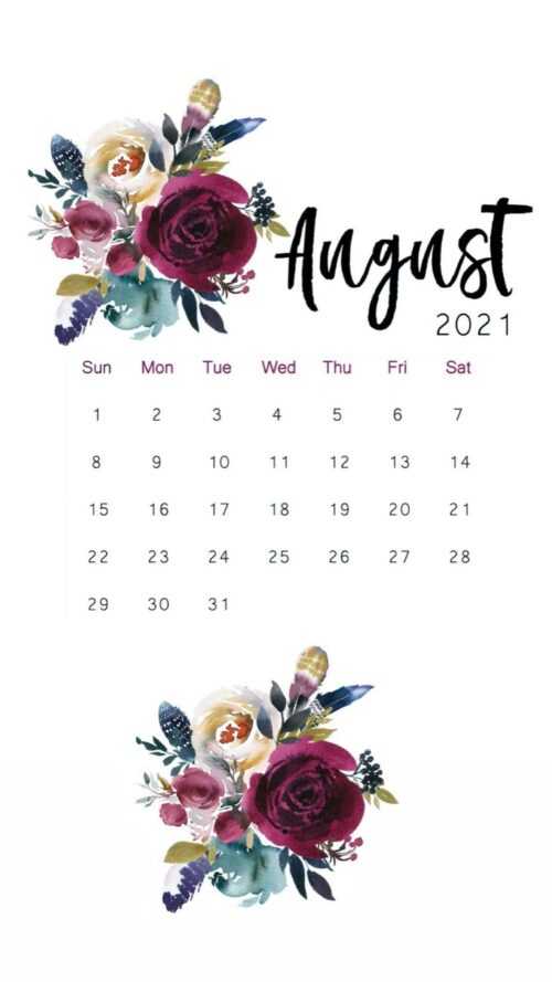 August Calendar 2021 Wallpaper