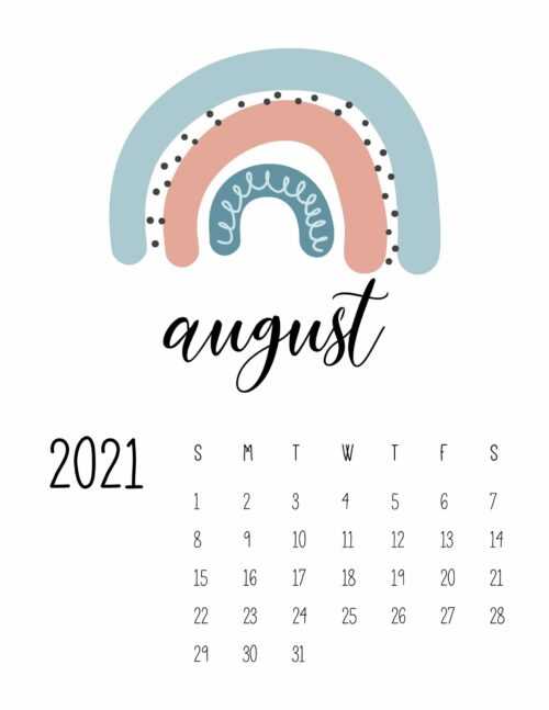 August Calendar Wallpaper 2021