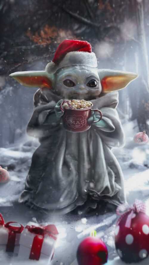 Baby Yoda Christmas Wallpaper - VoBss