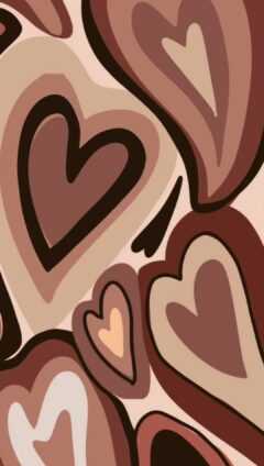 Brown Hearts Wallpaper